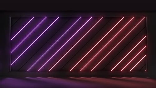 Animated Neon Glowing Geometric Lines Background