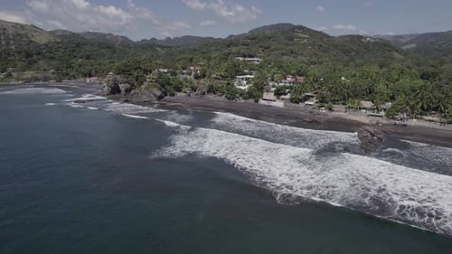 Impressive Side Panning of Beautiful Paradise Surfing Beach