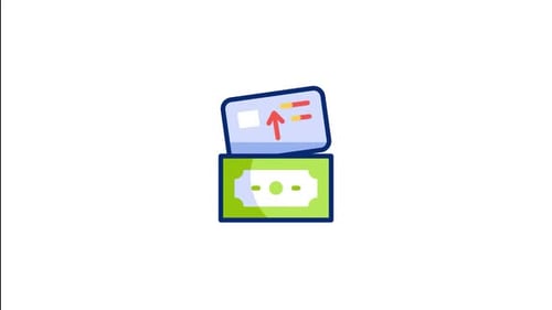 Flat Icon Animation of Credit Card and Wallet