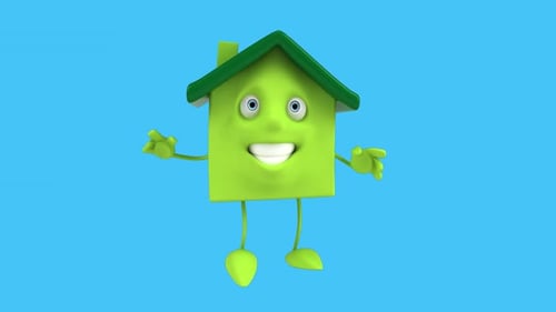 Fun 3D cartoon house dancing (with alpha channel included)