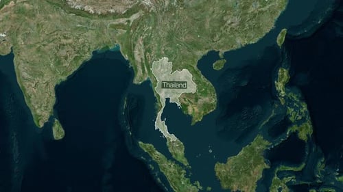 Global Satellite Map Zoom Animation to Thailand