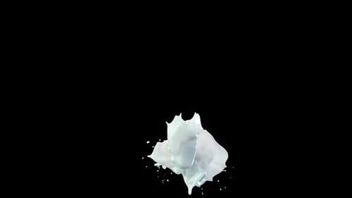 Milchspritzer in Zeitlupe auf transparenter Alpha