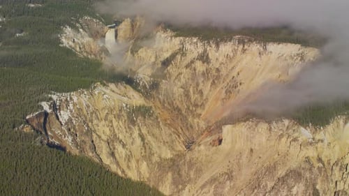 Yellowstone National Park, Wyoming. Grand Canyon, Lower Falls and Yellowstone River