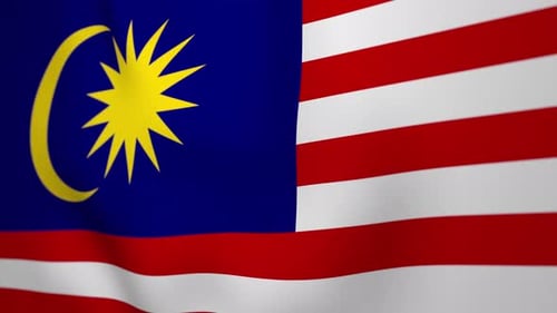 Waving Malaysia National Flag Seamless Loop Background
