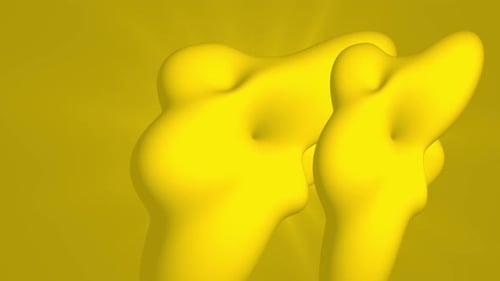 Abstract Yellow Fluid Organic Morphing Shapes Animation