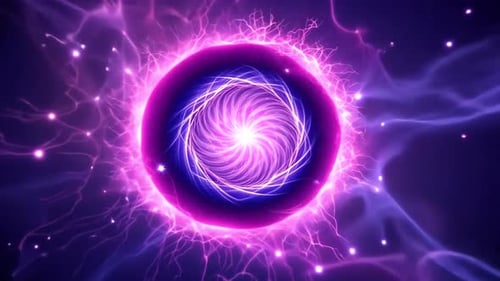 Energetic Sci-Fi Vortex Portal with Neon Electric Sparks