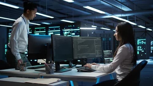 Team of Admins in Data Center Ensuring System Can Handle Networking Tasks