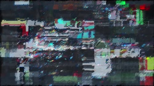 Effet Glitch. Bruit de pixels numériques. Animation en boucle fluide