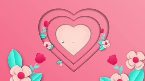 Paper Cut Out Heart and Flowers Message Reveal