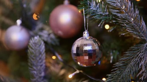 Christmas Tree Close Up with Baubles