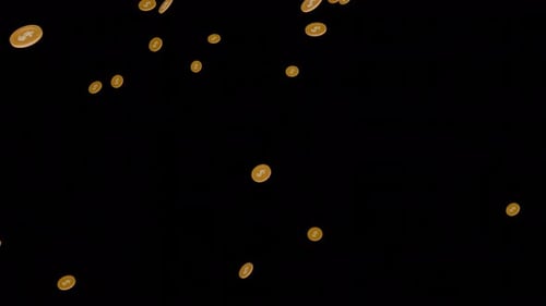 Animated Falling Gold Dollar Coins