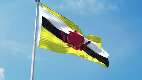 Realistic 3D Waving Flag of Brunei Darussalam