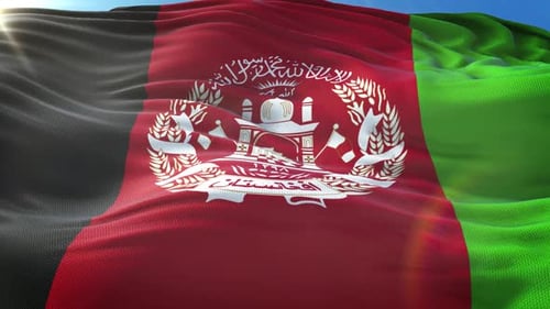 Realistic Waving Afghanistan Flag Loop