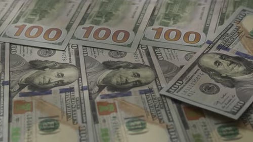 One Hundred Dollar Bills Close Up