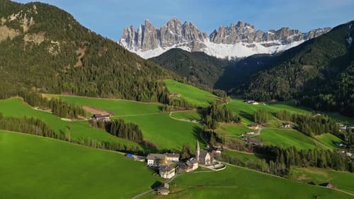 Spring Landscape in Italian Dolomites Alps