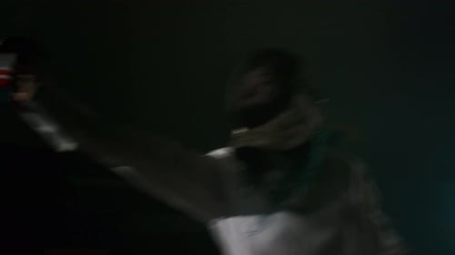 Swordswoman Attacking Her Partner with Foil Sword During Fight