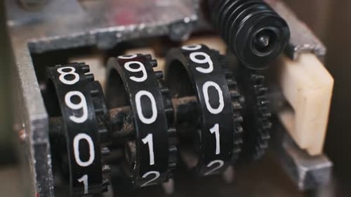 Contando números em um contador mecânico antigo