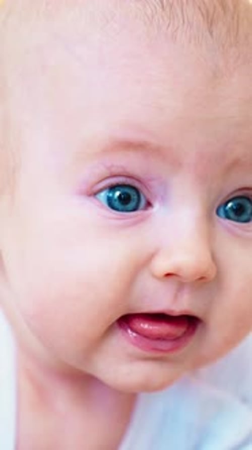 Sweet Baby Portrait Close Up in Home Setting