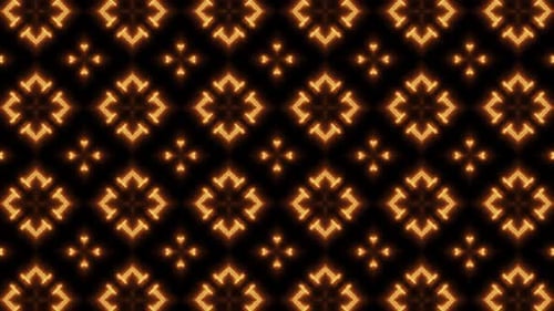 Golden Glowing Abstract Mandala Pattern Background Loop