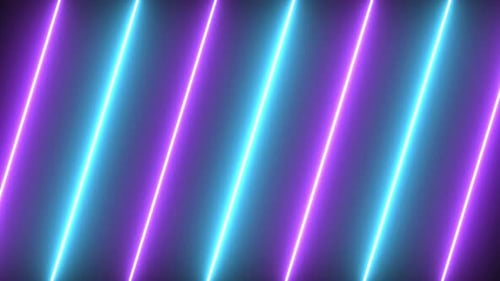 Neon Glowing Diagonal Lines Loop Background
