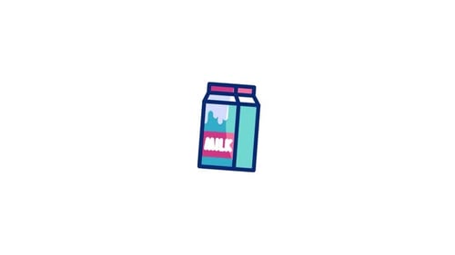Modern Animated Milk Carton with Pouring Milk Effect