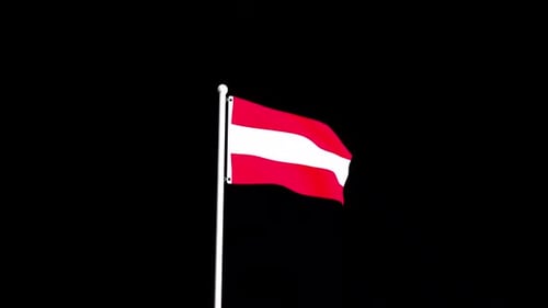 Realistic Austria Flag Waving Animation Loop