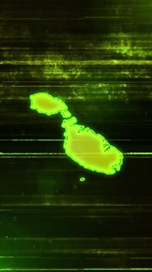 Malta Digital Futuristic Glitch Map - Vertical Video