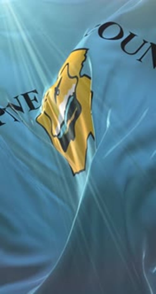 Realistic Waving County Flag Vertical Loop