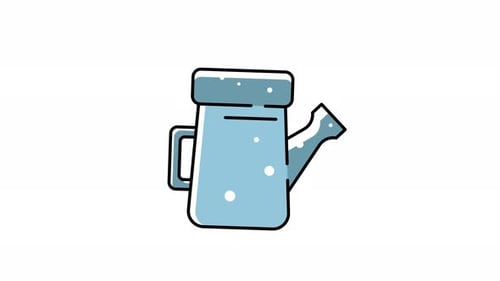 Animated Flat Design Watering Can Icon