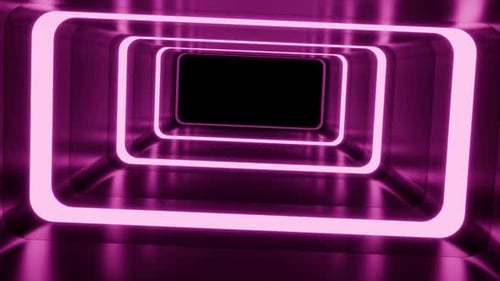 Futuristic Purple Neon Tunnel
