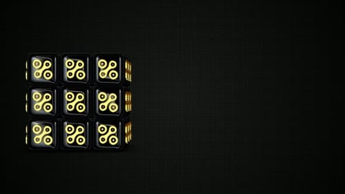 Modern Abstract 3D Golden Cubes Loop Background Animation