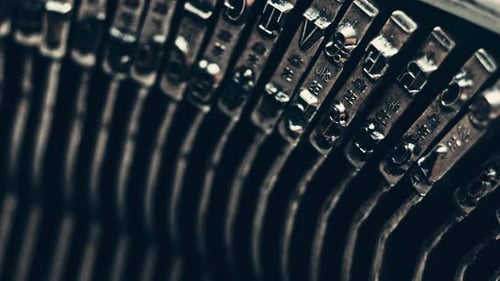 Close-Up View of Vintage Typewriter Letter Keys