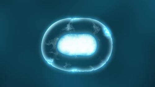 Abstract Glowing Cell Division Biology Animation