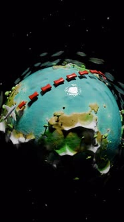 Flugzeuganimation auf Tiny Planet