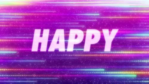 Happy Word With Colourful Background
