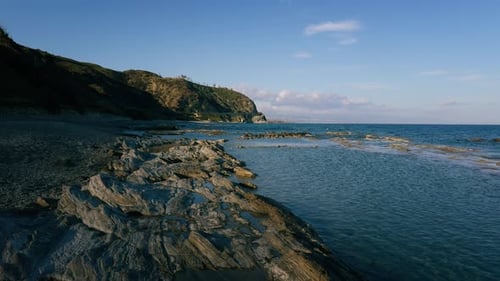 Rocks In The Mediterranean Sea Panoramic View