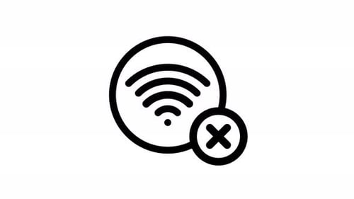 Animated No Wi-Fi Signal Error Line Icon
