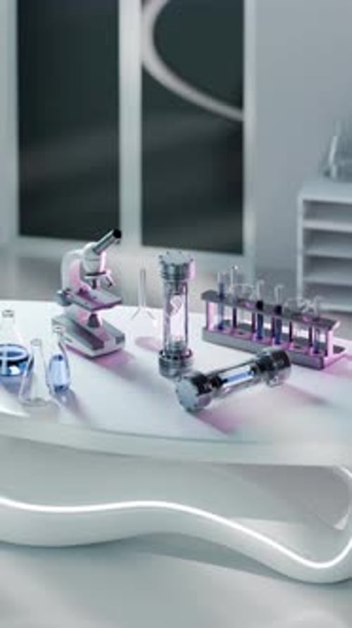 Animated Futuristic Lab with Modern Scientific Research Equipment