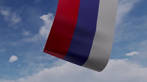 Drone Pulling Russia Flag