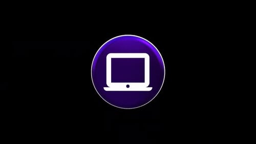 Rotating 3D Laptop Icon Animation