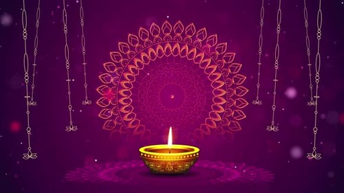 Happy Diwali Greeting Card of Diya Festival with Stylish Beautiful Oil Lamp and Diwali