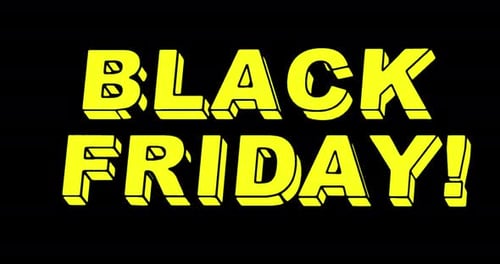 Black Friday Text Animation Banner with 3D Text Design Animation Concept of Sales Shopping Social