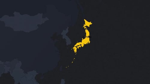 World Map Japan Highlight Reveal Animation