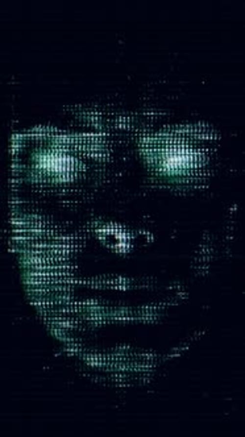 Digital Glitch Human Face Reveal Animation