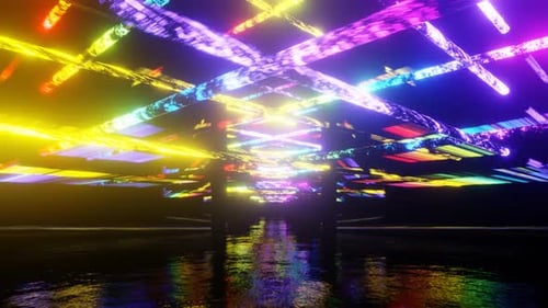 Multicolor Mirror Moving Lighting Effect Background Vj Loop In 4K