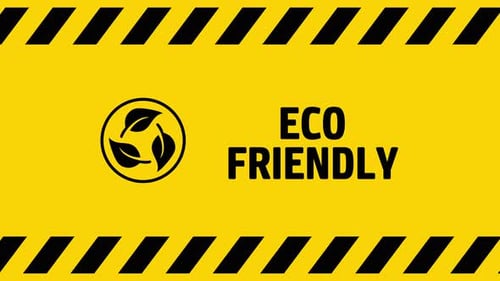 Símbolo ecológico en pantalla de fondo amarillo