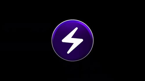 3D Spinning Lightning Bolt Icon Animation