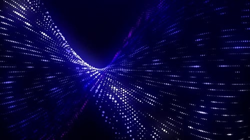 Animation Abstract Digital Colorful Particles Wave