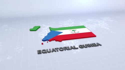 Equatorial Guinea 3D Map and Flag Reveal Animation