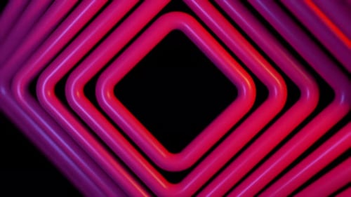 Smooth Rotation of the Background of Squares Shapes on a Isolated Black Background